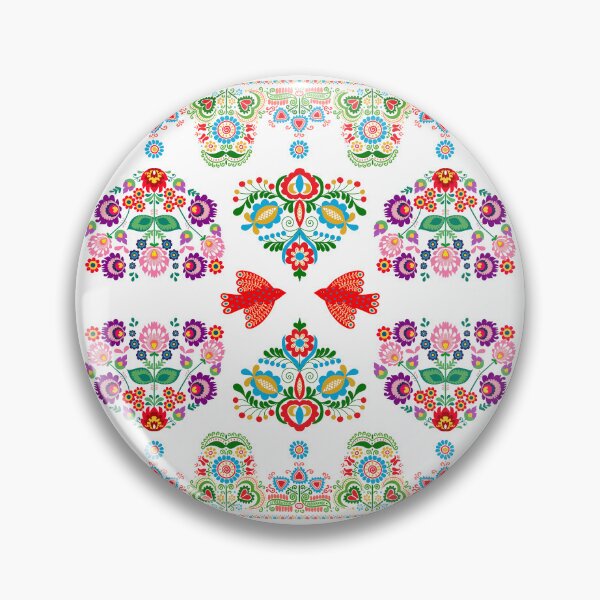 Item preview, Kalocsai folk art colorful flowers with birds designed and sold by Kormix.