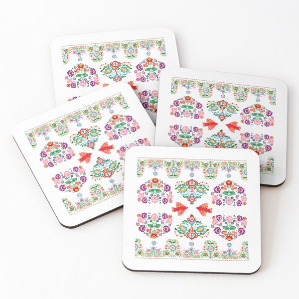 Item preview, Kalocsai folk art colorful flowers with birds designed and sold by Kormix.