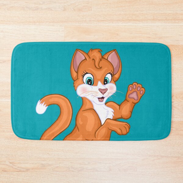 Item preview, Cute Waving Bright Orange Ginger Kitten  designed and sold by Deborah Camp.