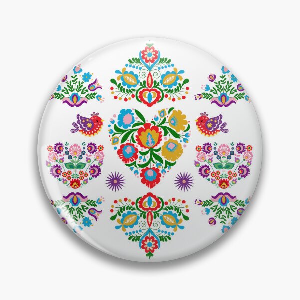 Item preview, Kalocsai folk art colorful flowers and birds designed and sold by Kormix.