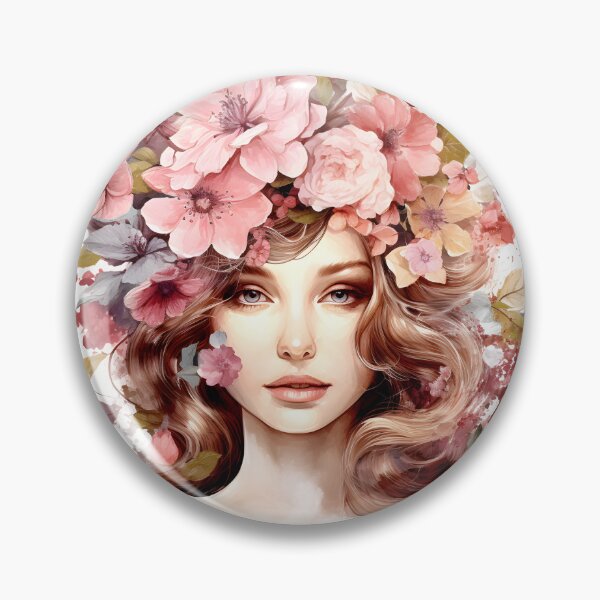 Item preview, Nature spring women with leaves and flowers designed and sold by naatala.