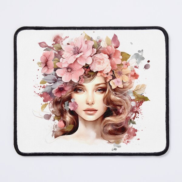 Item preview, Nature spring women with leaves and flowers designed and sold by naatala.