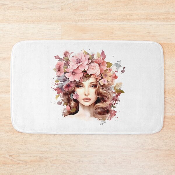 Item preview, Nature spring women with leaves and flowers designed and sold by naatala.