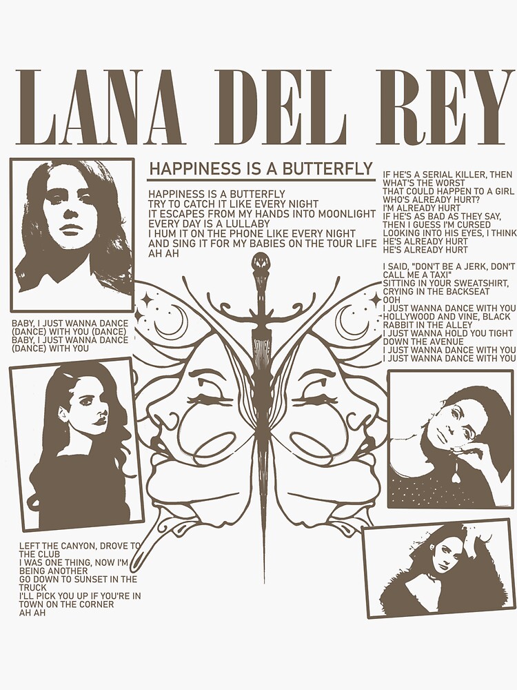 Lana Del Rey NFR Sticker  Cute laptop stickers, Lana del rey, Lana del rey  art