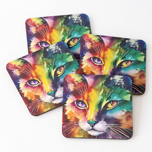 Artikelvorschau, Abstraktes Aquarell der Katze entworfen und verkauft von dcreagraph.