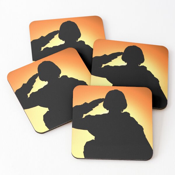 Item preview, Soldier saluting in sunset designed and sold by WartimeTShirts.