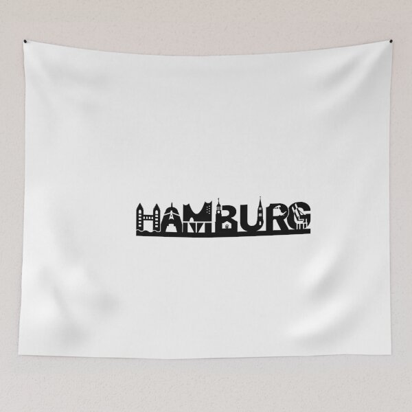 Item preview, Hamburg Skyline with sights designed and sold by Grafikus.