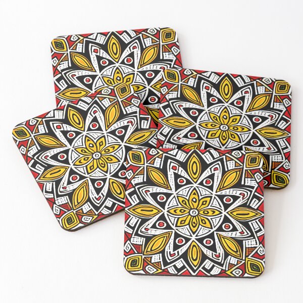 Item preview, Yellow, white and red circular pattern. designed and sold by DRAGONFIASCO.