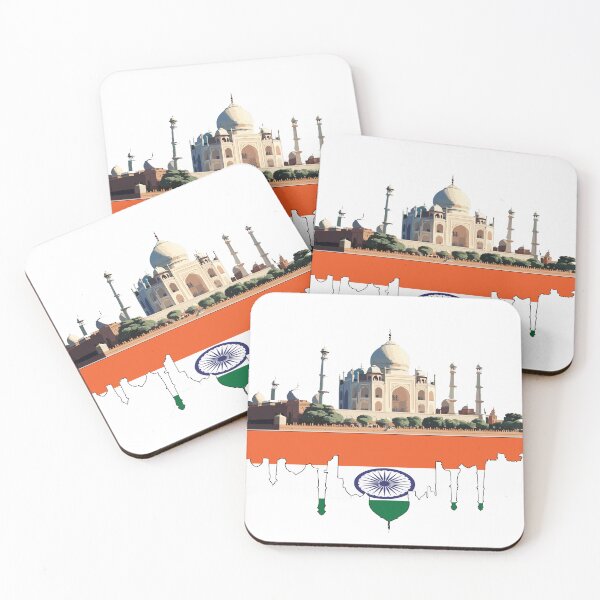 Item preview, Taj Mahal India view with Indian national flag designed and sold by Urban  Charms.