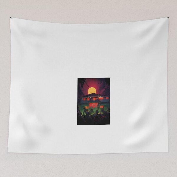 Item preview, a group of zombies in front of a house designed and sold by Dark Fantasy Store.