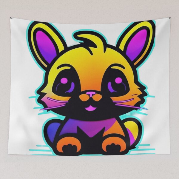 Item preview, Large Cute Neon Bunny designed and sold by RestingLioness.