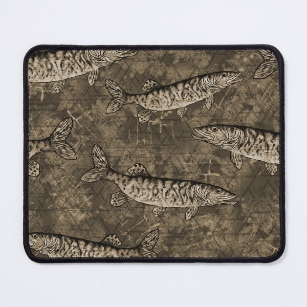 Item preview, Musky Fish Monochrome Brown Camo Pattern designed and sold by Michelebuttons.