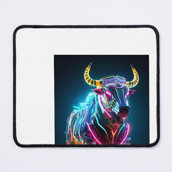 Item preview, a neon bull standing in the middle of a room designed and sold by Dark Fantasy Store.