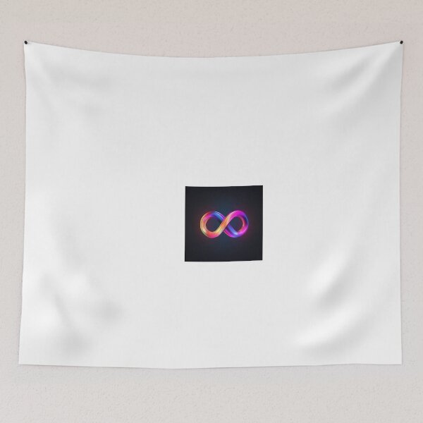Item preview, a neon colored infinite sign on a black background designed and sold by Dark Fantasy Store.