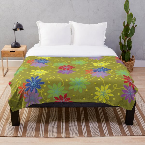 Item preview, Flowers and Swirls with Olive Green Background - Autumn/Winter Range designed and sold by Aureusglow.