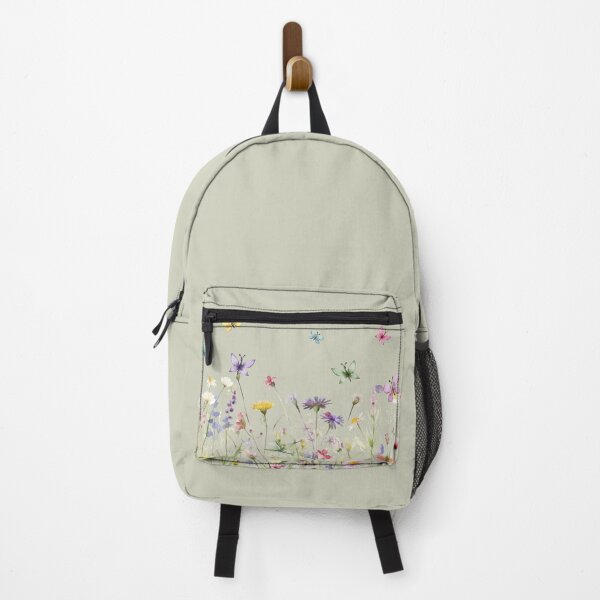 Item preview, Wild flowers on a field filled with butterflies designed and sold by coloryourwings.
