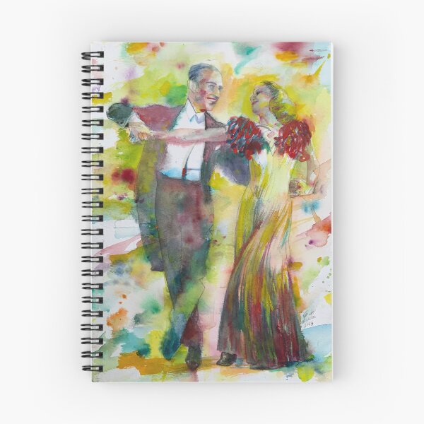 Item preview, FRED ASTAIRE and GINGER ROGERS watercolor portrait  designed and sold by lautir.