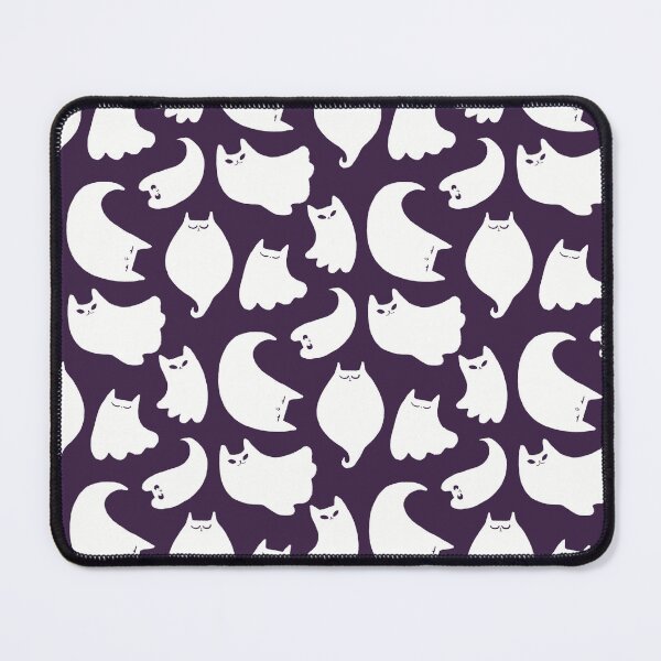 Item preview, Halloween White Ghost Cats On Purple Background Pattern designed and sold by Julia Sol.