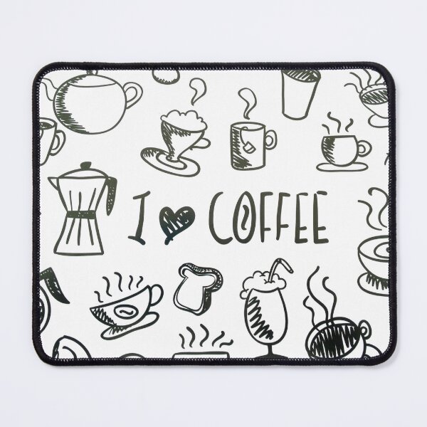 Item preview, I Love Coffee Fun Black Line Illustration designed and sold by taiche.