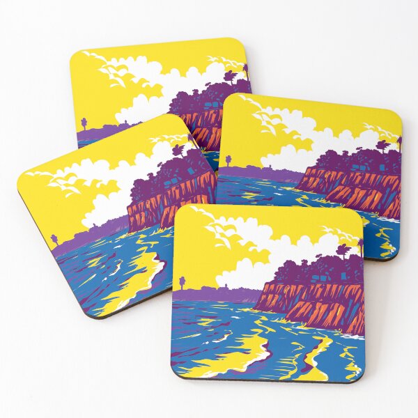 Item preview, Campus Point Beach on Lagoon Road Isla Vista California WPA Poster Art designed and sold by patrimonio.