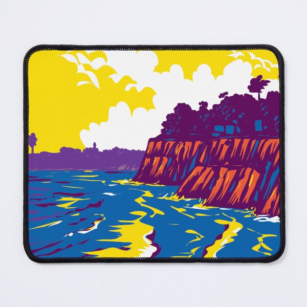 Item preview, Campus Point Beach on Lagoon Road Isla Vista California WPA Poster Art designed and sold by patrimonio.