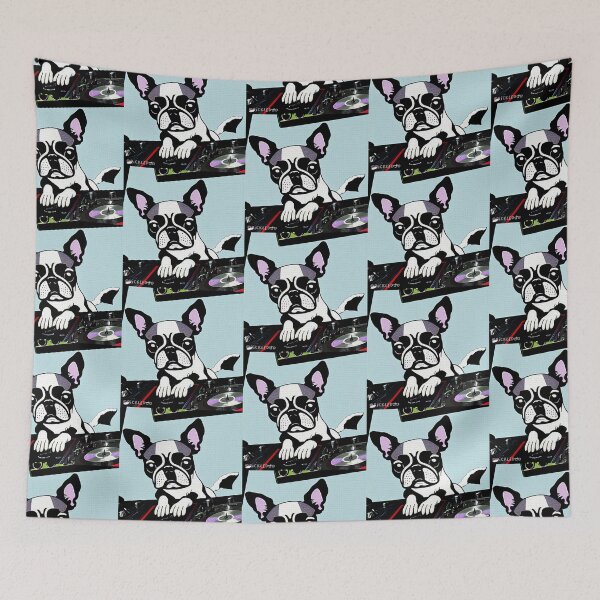 Item preview, Boston Terrier DJ Pop Art designed and sold by FunnehGacha.