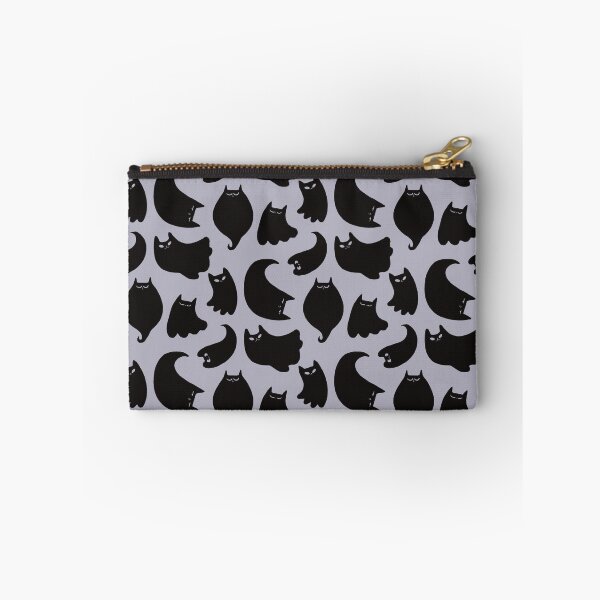 Item preview, Halloween Black Ghost Cats On Violet Grey Background Pattern designed and sold by Julia Sol.