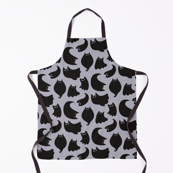 Item preview, Halloween Black Ghost Cats On Violet Grey Background Pattern designed and sold by Julia Sol.