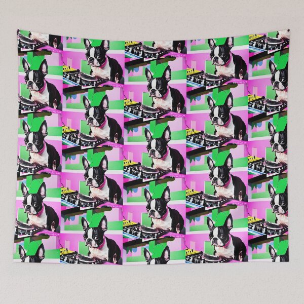 Item preview, Boston Terrier DJ Pop Art designed and sold by FunnehGacha.
