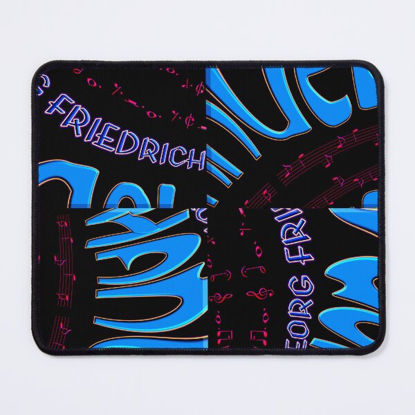 Item preview, FUNNY GEORG FRIEDRICH HANDEL BLUE PINK MUSIC NOTES PATCHWORK CALLIGRAPHY - LIMITED EDITION designed and sold by Ralek.