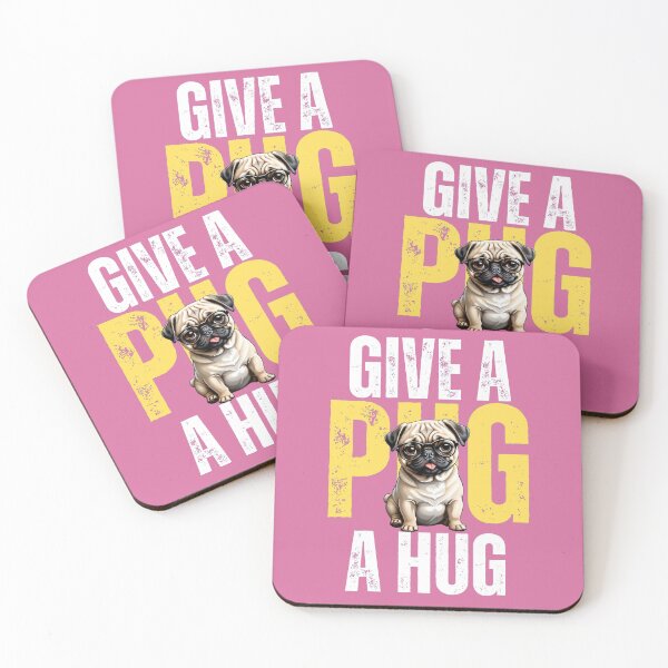 Item preview, Give a PUG a HUG (in pink) designed and sold by Gilby-Designs.
