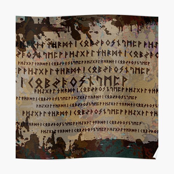 Runic alphabet pattern Poster