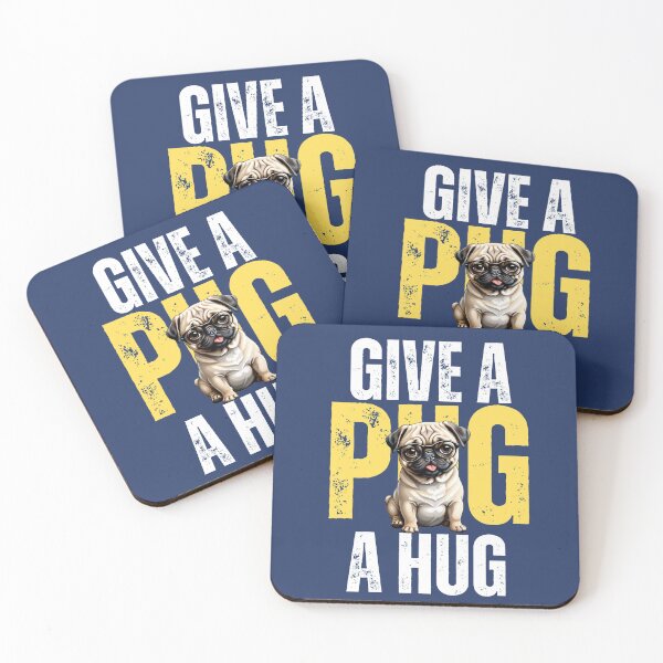 Item preview, Give a PUG a HUG (in blue) designed and sold by Gilby-Designs.