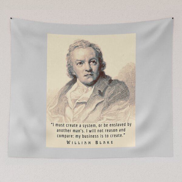 Item preview, William Blake portrait and quote: “I must create a system, or be enslaved by another man's...”  designed and sold by artbleed.