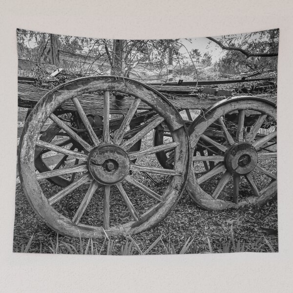 Item preview, Vintage 1850's Wagon at the Bendigo Pottery - B&W - Bendigo, Victoria, Australia designed and sold by Steven Jodoin.