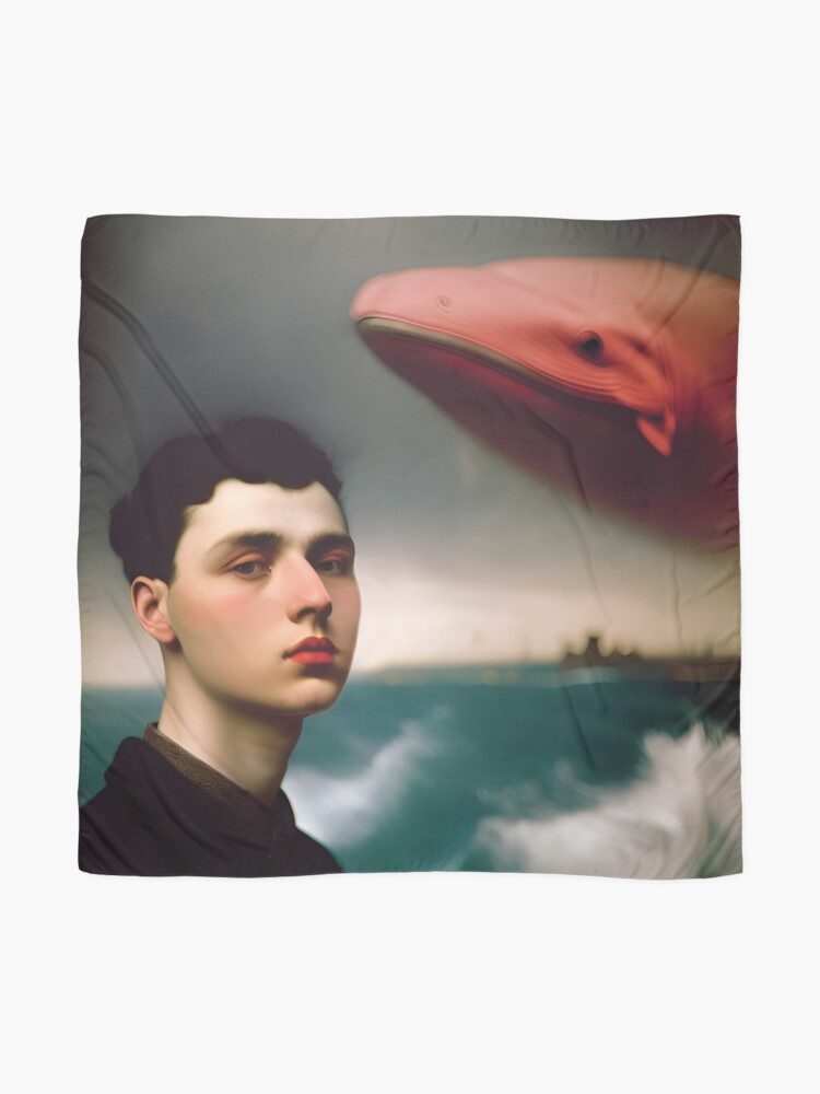 Thumbnail 2 of 3, Scarf, bOY WITH rED wHALE designed and sold by CONSTNTBLVR.