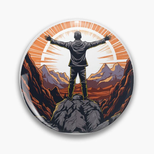 Item preview, Man Embracing Nature on Mountain Peak - AI Art T-Shirt designed and sold by AIPICCRAFT.