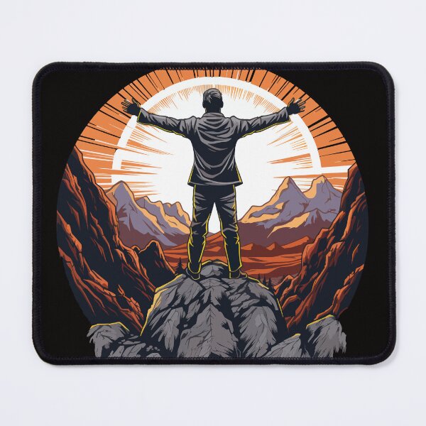 Item preview, Man Embracing Nature on Mountain Peak - AI Art T-Shirt designed and sold by AIPICCRAFT.