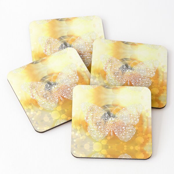 Artikelvorschau, Golden Light Butterfly Gelbgold Kunst entworfen und verkauft von Sharon Cummings Art.