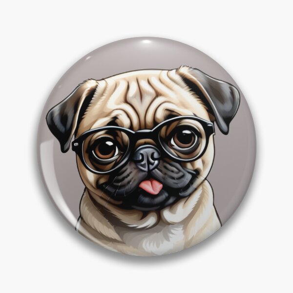 Item preview, Cute Pug with glasses designed and sold by Gilby-Designs.
