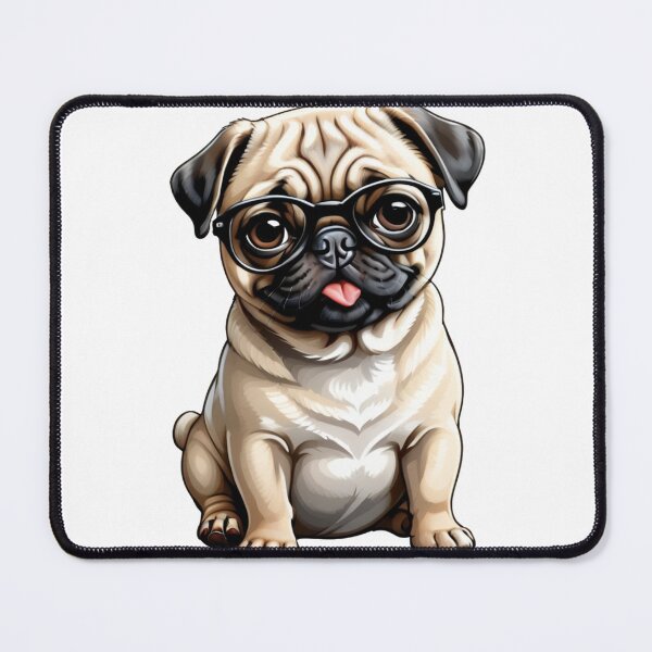 Item preview, Cute Pug with glasses designed and sold by Gilby-Designs.
