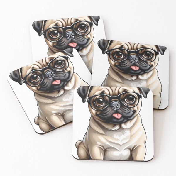 Item preview, Cute Pug with glasses designed and sold by Gilby-Designs.