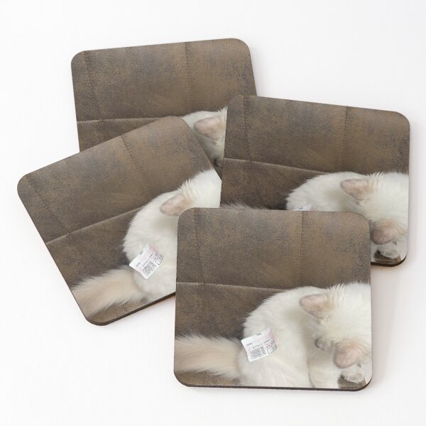 Item preview, white tabby purebred cat with bar code designed and sold by BS-animals.