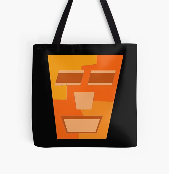 Orange Tripod (Facemadics abstract face colorful contemporary) All Over Print Tote Bag