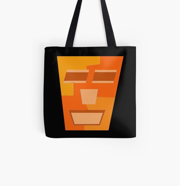 Orange Tripod (Facemadics abstract face colorful contemporary) All Over Print Tote Bag
