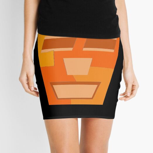 Orange Tripod (Facemadics abstract face colorful contemporary) Mini Skirt