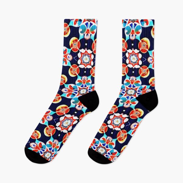 Item preview, Vivid Bloom: The Abstract Flower Fusion of Orange, Blue & Black designed and sold by mrtom414.
