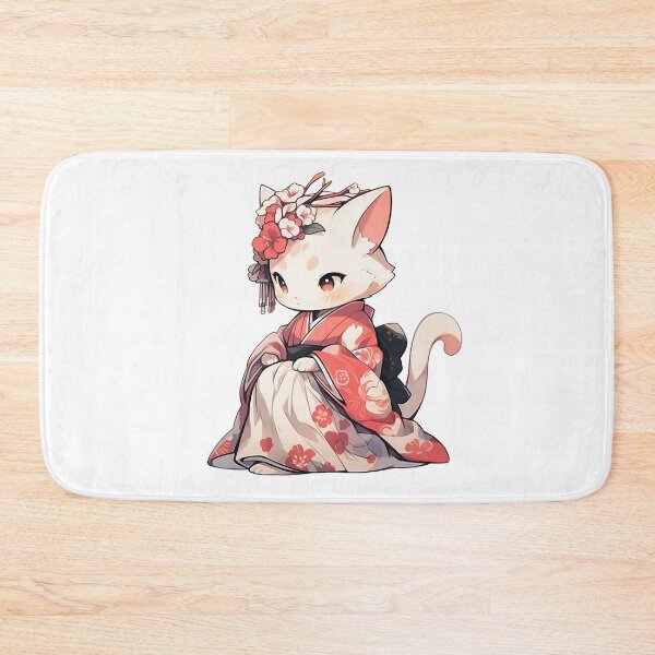 Item preview, Cute Kawaii Japanese Maiko Cat designed and sold by CozyKawaiiArt.