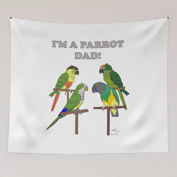Item preview, Parrot Dad - Peach Front, Green Cheek, Qaker, Senegal designed and sold by Laughing Parrot Studio.