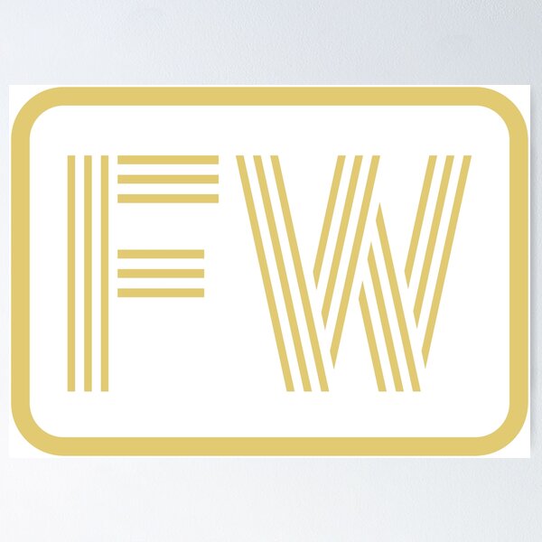 Item preview, FW Initials Gold Geometric Letters designed and sold by Jeallan Designs.